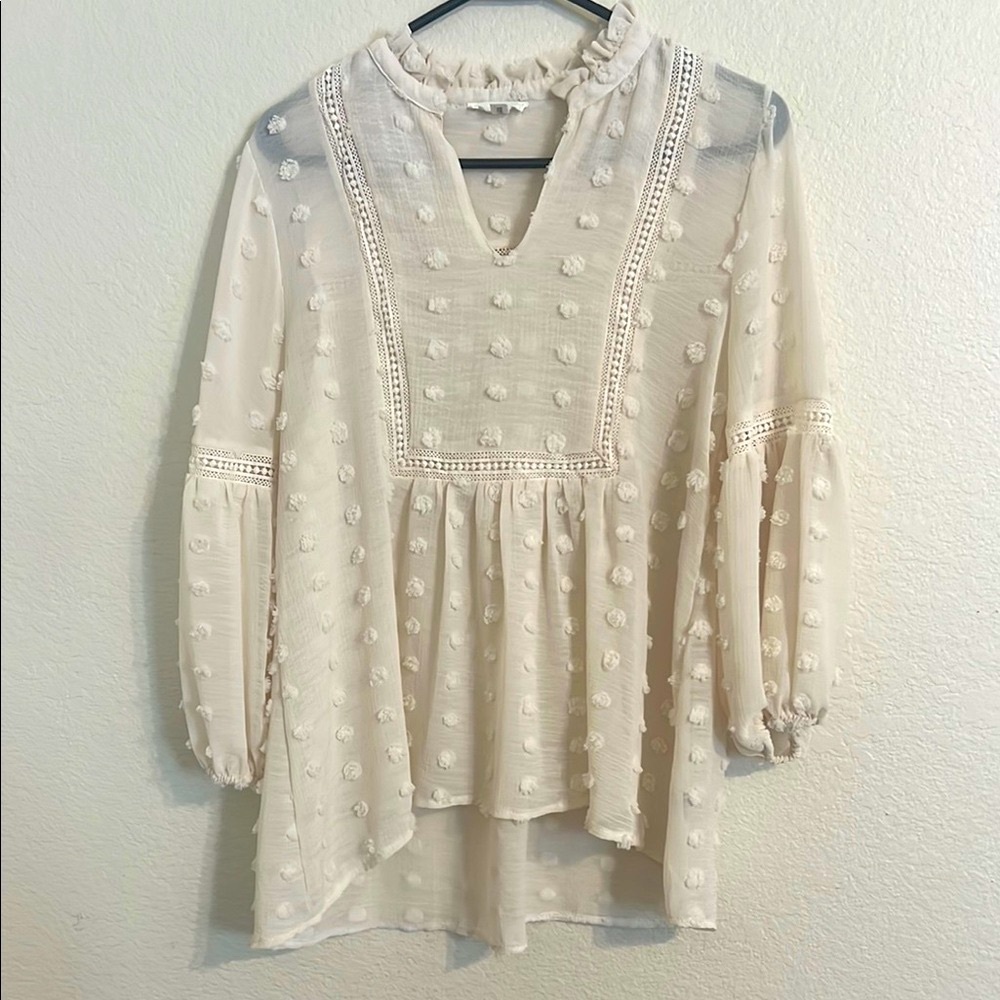 Blu Pepper Elegant Cream Women's Top